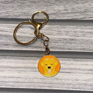 Golden Retriever Bag charm Keychain - NEW